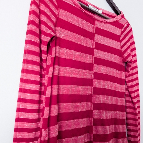 Pilcro X Anthropologie Hot Pink Striped Long Sleeve Shirt - Picture 4 of 4